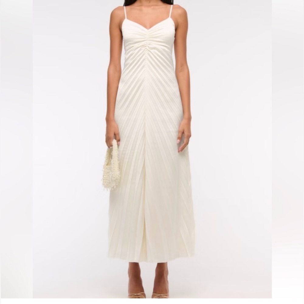 Abercrombie & Fitch Giselle Sunburst Pleated Maxi Dress